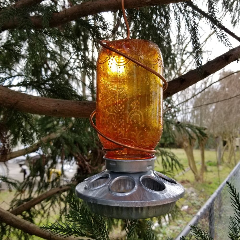 Handmade bird feeders. Handpainted.  Gold Moroccan